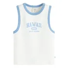 Cool Club, Top fara maneci pentru fete, din tricot striat, alb