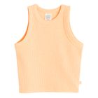 Cool Club, Top fara maneci pentru fete, din tricot striat, portocaliu fluo