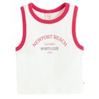 Cool Club, Top pentru fete, crop, din tricot striat, alb