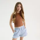 Cool Club, Top pentru fete, din tricot striat, maro