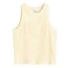 Cool Club, Top pentru fete fara maneci, din tricot striat, galben