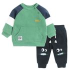 Cool Club, Trening pentru baieti, verde-bleumarin, imprimeu monstru