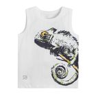 Cool Club, Tricou fara maneci pentru baieti, alb, cameleon