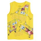 Cool Club, Tricou fara maneci pentru baieti, galben, imprimeu SpongeBob