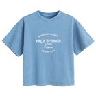 Cool Club, Tricou lejer pentru fete, crop top, albastru