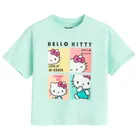 Cool Club, Tricou lejer pentru fete, turcoaz, imprimeu Hello Kitty