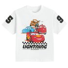 Cool Club, Tricou pentru baieti, alb, imprimeu Cars