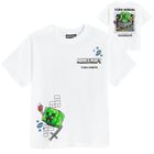 Cool Club, Tricou pentru baieti, alb, imprimeu Minecraft