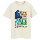 Cool Club, Tricou pentru baieti, bej, imprimeu Among Us