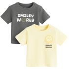 Cool Club, Tricou pentru baieti, mix, imprimeu SmileWorld, set, 2 buc.