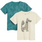 Cool Club, Tricou pentru baieti, verde, ecru, set 2 buc.