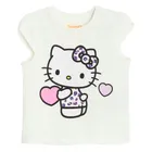 Cool Club, Tricou pentru fete, alb, imprimeu Hello Kitty
