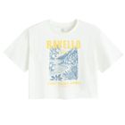 Cool Club, Tricou pentru fete, crop top, alb