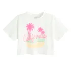 Cool Club, Tricou pentru fete, crop top, alb