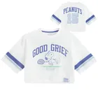 Cool Club, Tricou pentru fete, crop top, alb, Peanuts