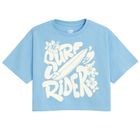 Cool Club, Tricou pentru fete, crop top, albastru