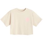 Cool Club, Tricou pentru fete, crop top, bej