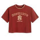 Cool Club, Tricou pentru fete, crop top, burgundia, imprimeu Harry Potter