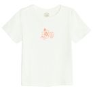 Cool Club, Tricou pentru fete, crop top, din tricot striat, alb