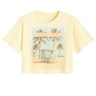 Cool Club, Tricou pentru fete, crop top, galben