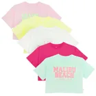 Cool Club, Tricou pentru fete, crop top, mix, set, 5 buc.