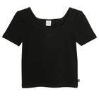 Cool Club, Tricou pentru fete, crop top, negru