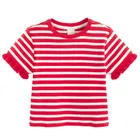 Cool Club, Tricou pentru fete, crop top, rosu-alb