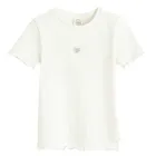 Cool Club, Tricou pentru fete, din tricot striat, alb