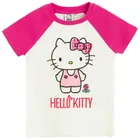 Cool Club, Tricou pentru fete, din tricot striat, alb, imprimeu Hello Kitty