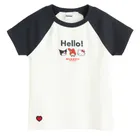 Cool Club, Tricou pentru fete, din tricot striat, alb, imprimeu Hello Kitty and Friends