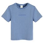 Cool Club, Tricou pentru fete, din tricot striat, albastru