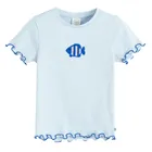 Cool Club, Tricou pentru fete, din tricot striat, albastru