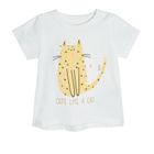 Cool Club, Tricou pentru fete, ecru, imprimeu pisici, Cute like a cat