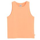 Cool Club, Tricou pentru fete fara maneci, din tricot striat, portocaliu