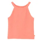 Cool Club, Tricou pentru fete fara maneci, din tricot striat, portocaliu fluo