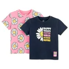 Cool Club, Tricou pentru fete, mix, imprimeu SmileyWorld, set, 2 buc.