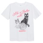 Cool Club, Tricou pentru fete, oversize, alb