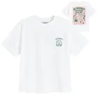 Cool Club, Tricou pentru fete, oversize, alb, imprimeu Minecraft