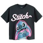 Cool Club, Tricou pentru fete, oversize, gri, imprimeu Lilo si Stitch