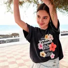 Cool Club, Tricou pentru fete, oversize, negru
