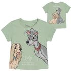 Cool Club, Tricou pentru fete, verde, imprimeu Doamna si Vagabondul