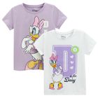 Cool Club, Tricou pentru fete, violet, alb, imprimeu Daisy, set, 2 buc.