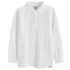 Cool Club, Tricou polo cu maneca lunga pentru baieti, alb
