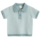 Cool Club, Tricou polo cu maneca scurta pentru baieti, din tricot, albastru