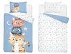 Detexpol, Pisoi, set lenjerie de pat single, din bumbac, niebieski, 90-120 cm