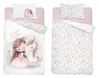 Detexpol, Unicorn, set lenjerie de pat single, din bumbac, 90-120 cm