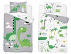 Dinozauri, set lenjerie de pat single, 100-135 cm