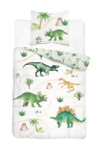 Dinozauri, set lenjerie de pat single, 160-200 cm