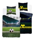 Fluo, set de lenjerie de pat pentru tineri, 140-200 cm + 70-80 cm, Football