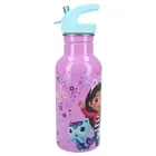 Gabby's Dollhouse, Take a sip, sticla da apa cu pai, roz, 500 ml
